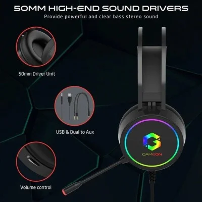 Gameon Got200A Thunderstrike Rgb Gaming Headset - Black